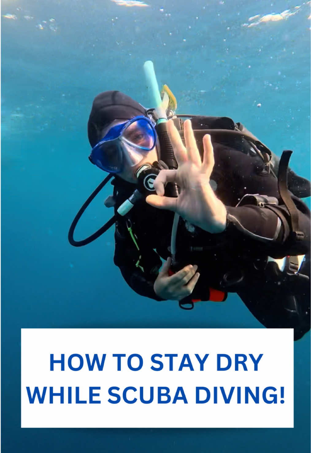 Staying dry while scuba diving! 🤿  I love my drysuit because I hate being cold and it allows me to stay dry and therefore much warmer when I dive. However, there was a definite learning curve for the first few dives!  Buoyancy is different in a drysuit as you need to add air to the suit to combat suit squeeze due to compressing air. Because of this, there is an extra hose to remember on your gear which connects to your drysuit and inflates the same as your BCD. You also have a valve to remove excess air as it expands on the way up- same as a BCD.  There are two main ways to use a dry suit. The first is to use only the suit for buoyancy underwater. This is great for new drysuit users as it means they only have one piece of equipment to worry about expanding air. The other was used your drysuit to combat squeeze and uses your BCD for the buoyancy. This way means you must remember to deflate both the drysuit and the bcd. Both ways work!  Have you dry suit dived? If so, where?? #drysuit #scubadiving #padi #scuba 