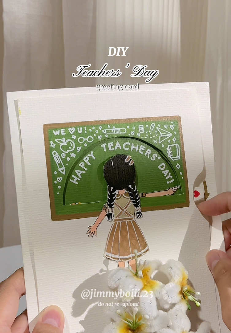 Replying to @Dũng 🤍 Do-It-Yourself Teachers’ Day Greetings Card! #diycard #diycardideas #teachersday #happyteachersday #fyp 