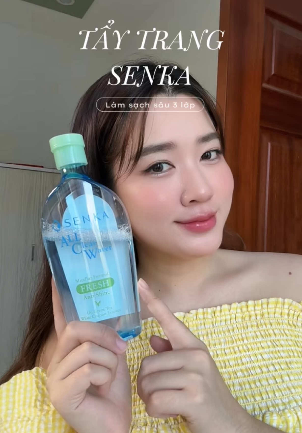 Cái gì chứ tẩy trang là KHÔNG được lười nha, có Senka Fresh vừa sạch vừa tiết kiệm 🤌 #senka #senkavietnam #nuoctaytrang #senkafresh #skincareroutine 