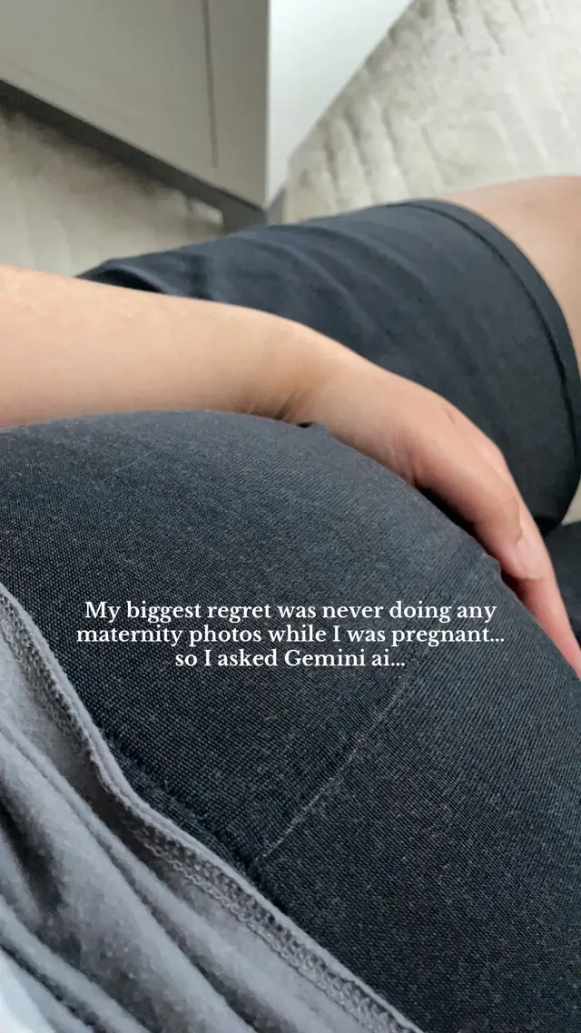 Mamas take the photos! It’s one of my biggest regrets 💔 #geminiai #photoshoot #maternity 