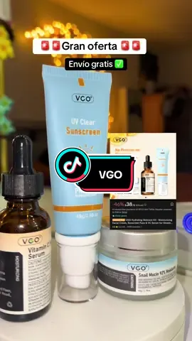 vitamina c facial ,crema hidratante baba de caracol y excelente protector solar #vgo #vgobeauty #tiktokshopcreatorpicks 