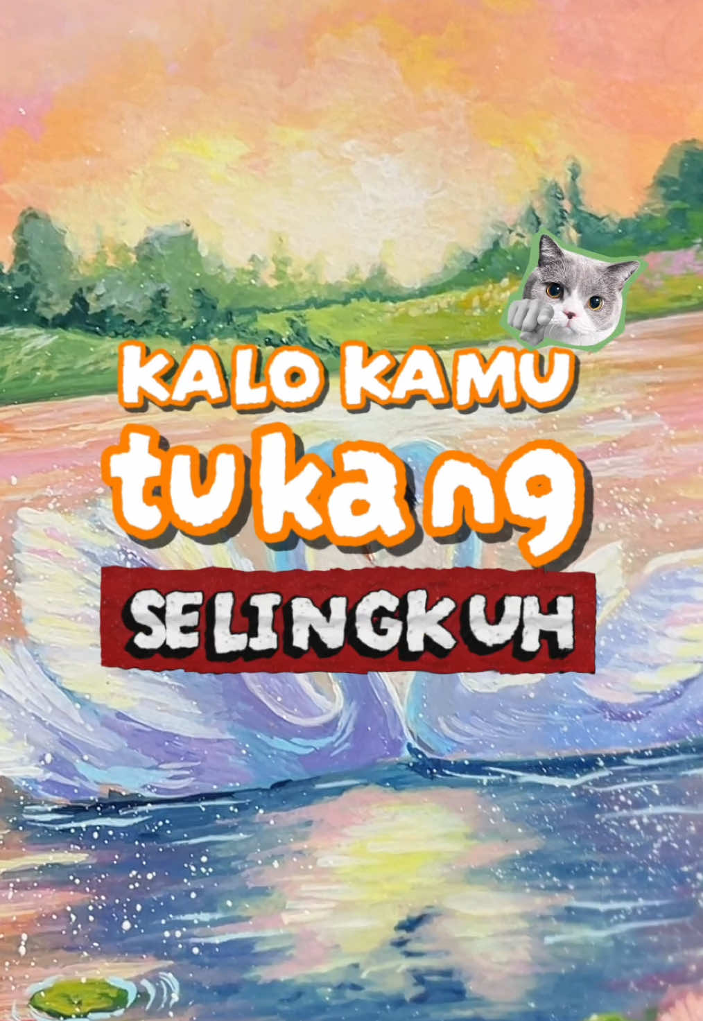 coba tag pasangan kamu biar belajar setia sama angsa :v #art #swan #painting #melukis #fyp 