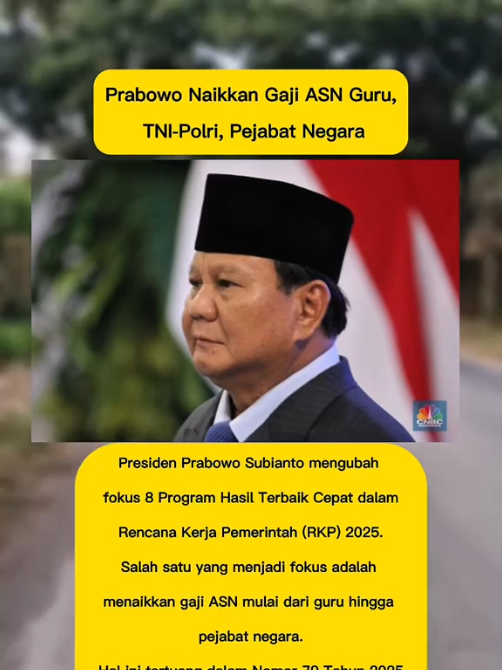 Prabowo naikkan gaji ASN ,guru,serta aparat negara#fyp #prabowo #gaji #asn #guru 
