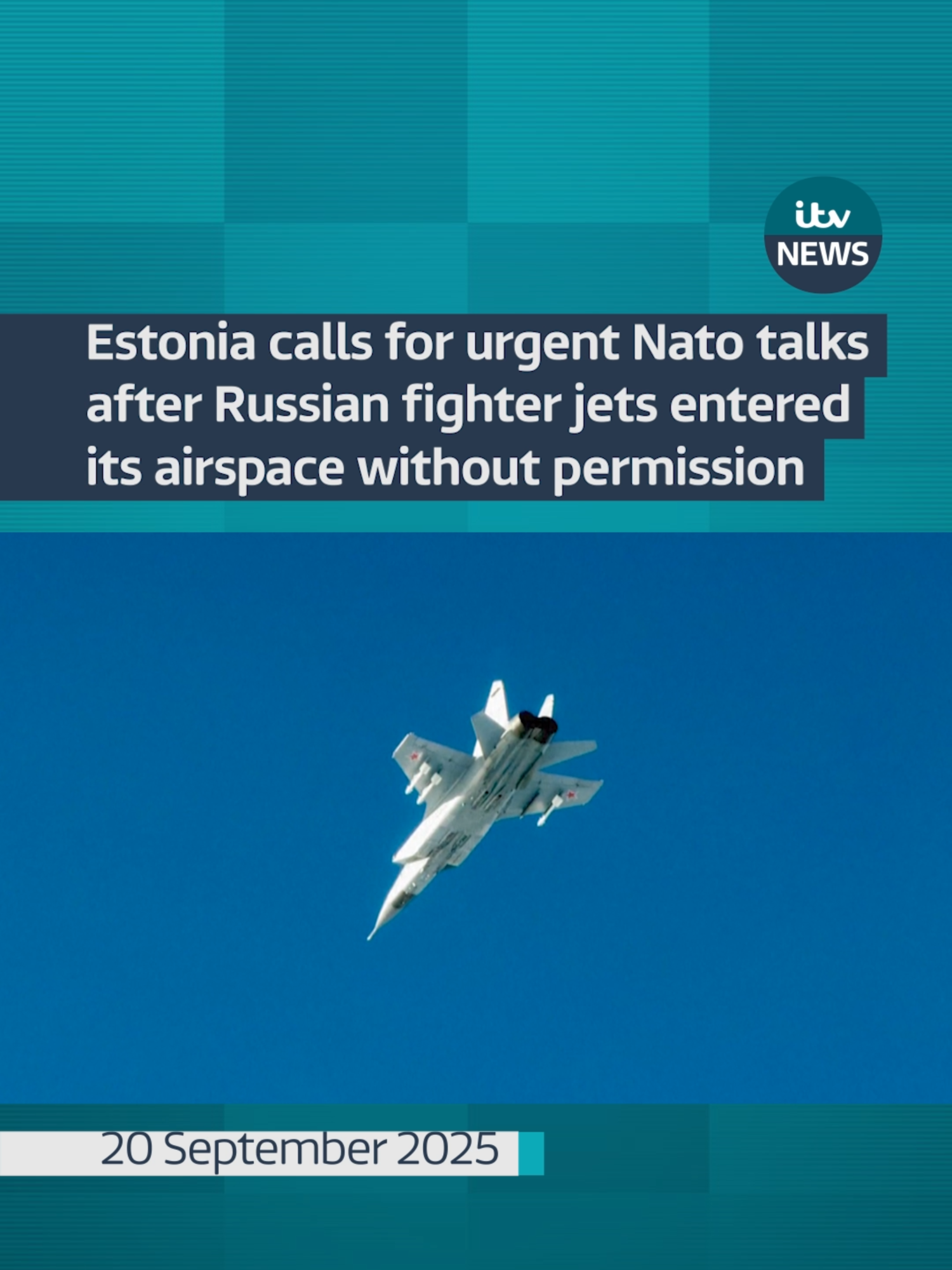 Three Russian fighter aircraft entered Estonia's airspace without permission on Friday and stayed there for 12 minutes, the Foreign Ministry said. #itvnews #estonia