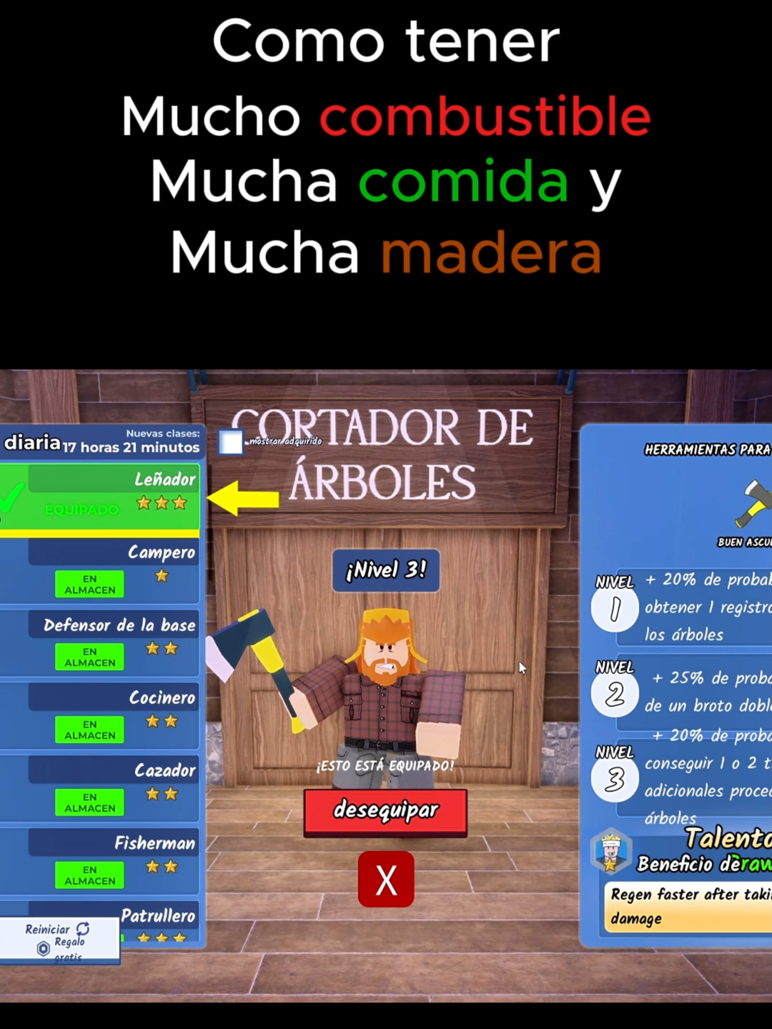 Como tener mucho combustible mucha madera y mucha comida (infinita)  #robloxfyp #99nochesenelbosque