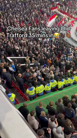 Chelsea Fans leaving early. Long trip back home 😅 #chelsea #mufc #football #PremierLeague #chelseafc