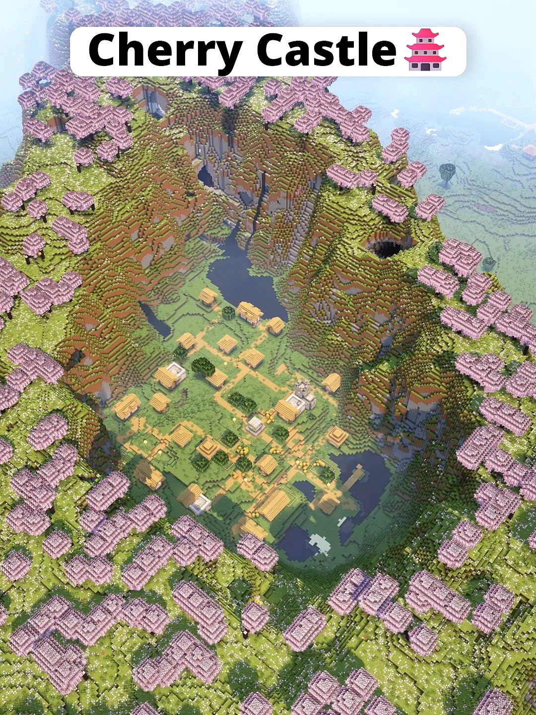 Minecraft Easy Cherry Castle🏯 - Link in Bio❤️ #Minecraft #minecraftbuilding #minecrafttutorial #minecraftbuild #minecraftideas