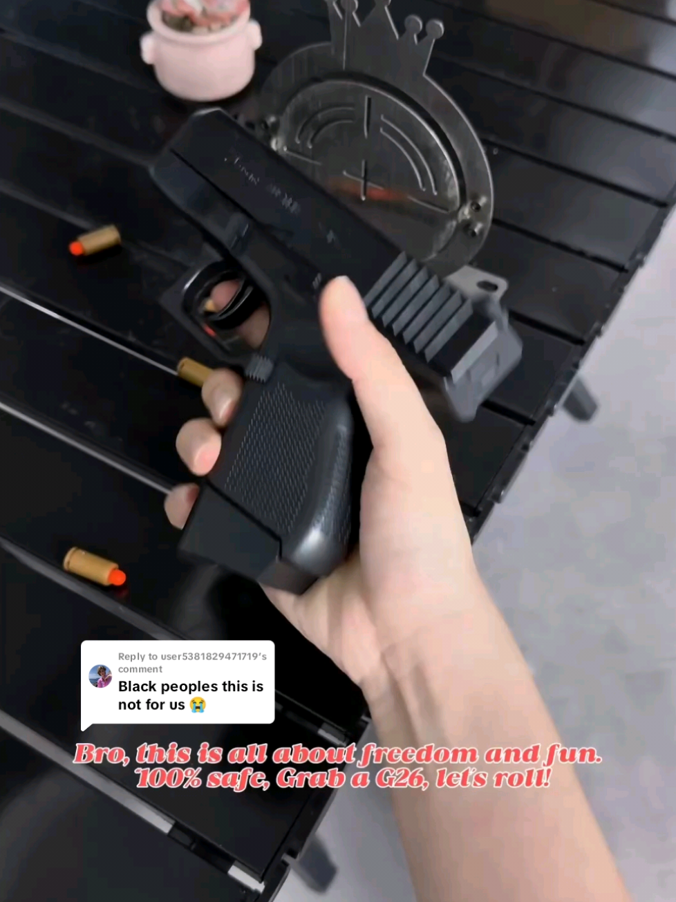 Replying to @user5381829471719 Bro, this is all about freedom and fun. 100% safe, Grab a G26, let’s roll!#fallfreshness #toygun⚠️ #g26 #fyp #modeltoys #onthisday #toys #Safetoys #brosgift #fyppppppppppppppppppppppp #toygun #toyschallenge #giftforboy #tktoygun #airsoft #fypシ #tiktokmademedoit #outdoorfun #toygun 