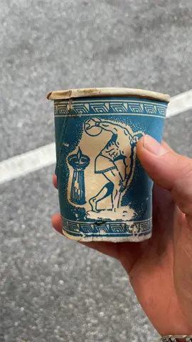 Retro coffee cup found behind building’s facade tubing in Manhattan  . . . #antiquefinds #fyp #coffeecup #retrostuff #newyorkhistory
