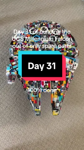 It’s finally complete. I first wanna say thank you guys so much for all the support it means the world to me and without your support I would not have been able to finish this project. I’m really proud of finishing in 31 days I thought it would take a lot longer. Don’t worry this won’t be the last project, I’ve already started the gunship so go support that build as much as this one. I’m thinking about buying a glass case for it if any of u guys know of a good one to get. Again I wanna say thank you guys so much ❤️ #lego #legostarwars #milenniumfalcon #ucs 