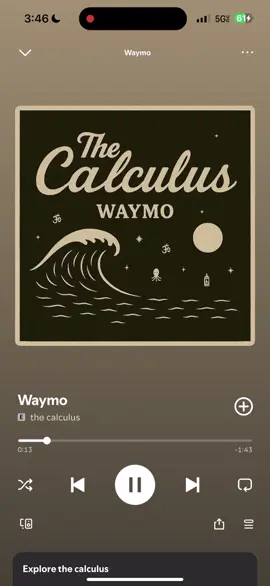 Waymo is the second single off of “Guides,” the first LP by the calculus. “I got stoned in San Francisco, and took a Waymo!”