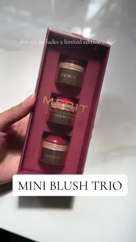 This set is great to try out their blush balms. It also includes a limited edition color! #meritbeauty #meritholidayset #miniflushbalmtrio #makeupholidayset #giftideas 
