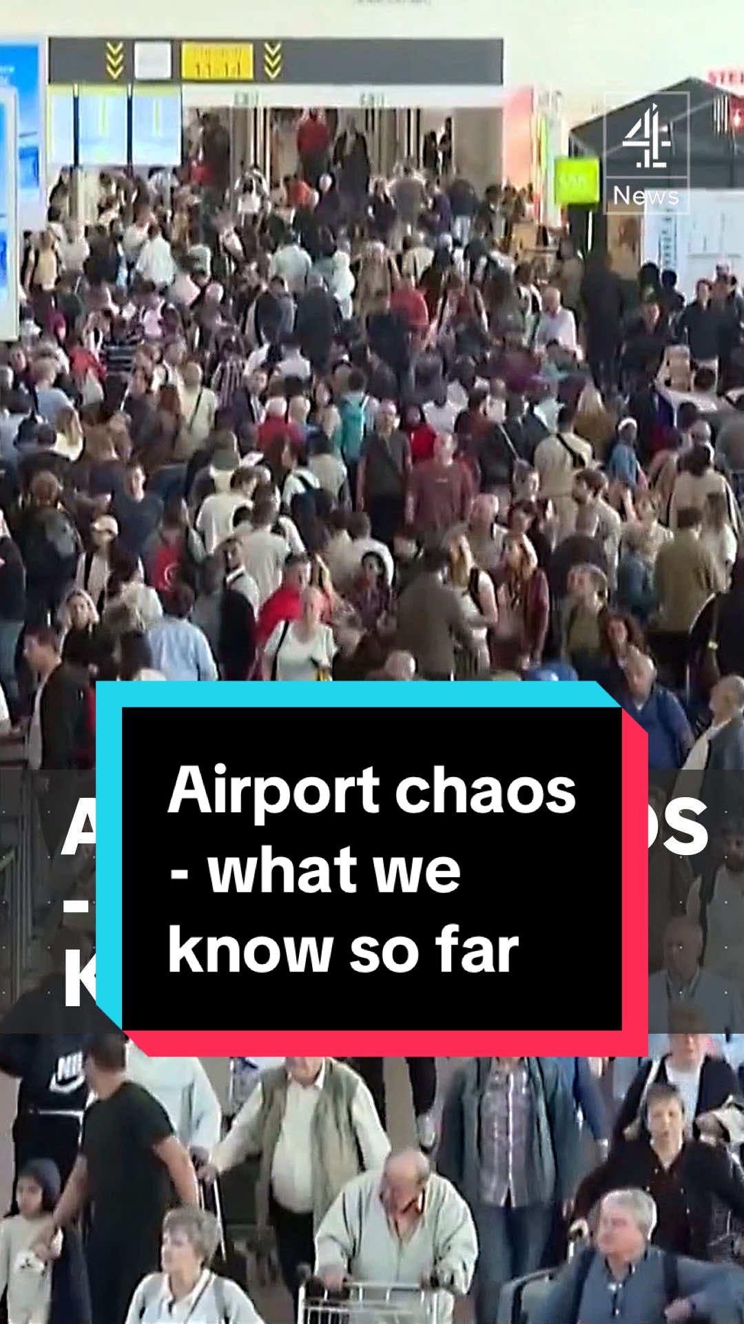 Flights have been delayed and some cancelled at three major European airports after cyber issues hampered check-in and boarding systems. London Heathrow, and airports in Brussels and Berlin are all experiencing serious disruption after 'technical issues' were experienced by an Aerospace service provider which operates in many airports across the world. #Airport #Delay #CyberAttack #Heathrow #Channel4News