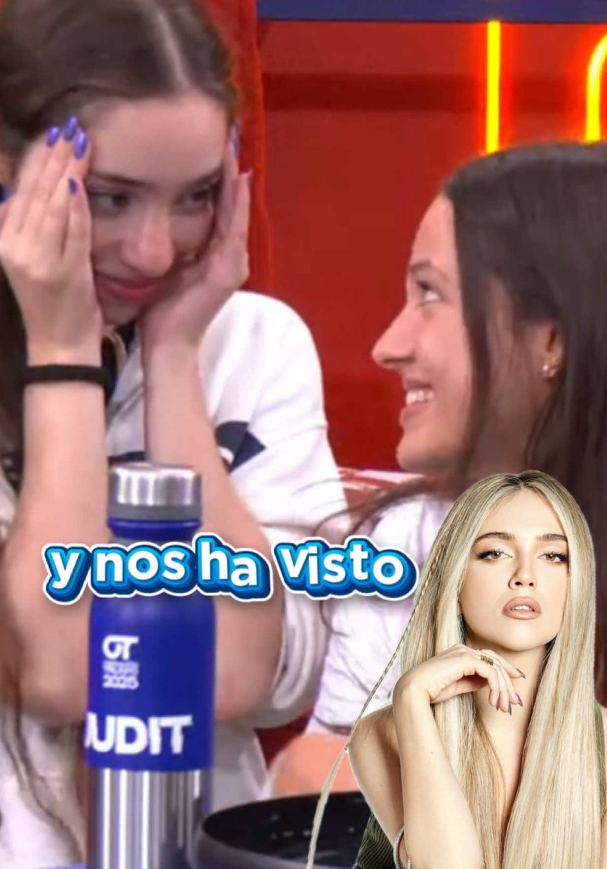 🤭 La EMOCIÓN de @claudiaarenas.ot2025 y @judit.ot2025 después de escuchar el audio de @Ana Mena 😱💙 #OT2025 #OTDirecto20S 