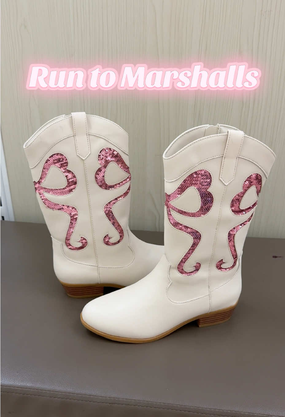 Run to @Marshalls ! The cutest bow cowboy boots! 👢🎀 #marshalls #fyp #foryoupage #cowboyboots #marshallsfinds 