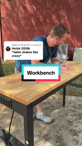 Replying to @PoopHA! No shake, no wobble. All sturdy with this Vevor Workbench.  #vevor #workbench #DIY #table #tiktokshopcreatorpicks 
