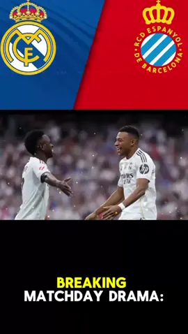 Breaking Matchday Drama: Real Madrid vs Espanyol LIVE! The Santiago Bernabéu is buzzing today with a clash steeped in history. Real Madrid welcomes Espanyol in Matchday 5 of LaLiga EA Sports, determined to stay at the top and prove once again why they’re title favorites. With stars like Bellingham, Vinícius, and Rodrygo in electric form, Los Blancos chase another victory in front of a demanding home crowd. Espanyol, however, is ready for battle—arriving hungry to shock the giants with high pressing, intensity, and counterattacking speed. 🌍 Fans worldwide are glued to the action, waiting for goals, drama, and last-minute twists. 👉 Stay tuned for every update, and join the debate: Who will walk away with all three points today? 💬 Don’t forget to like, share, and comment if you’re backing your team!