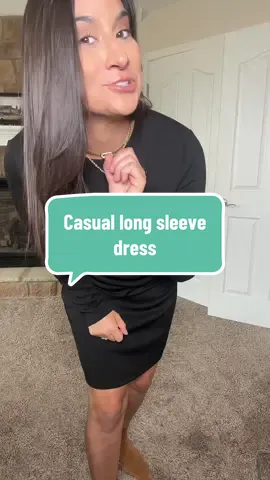 This dress can be dressed up or worn casual and is as soft as loungewear! @WIHOLL #dress #casualdress #longsleevedress #falldress #fallfreshness #tiktokshopcreatorpicks 