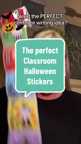 These Halloween stickers are perfect for so much! The easiest center, writing, and so much more! I am so glad that I am adding these to my class for October. I would definitely recommend grabbing them. You get a lot for the price! #teachersoftiktok #classroomcenters #firstgradewriting #classroomparty #halloween stickers for Halloween for the classroom 