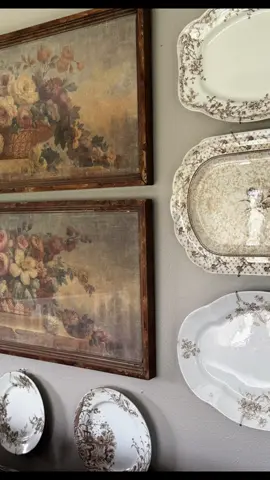 Brown transferware pieces were found at estate sales, thrift stores and flea market, artwork is from @Antique Farm House 
