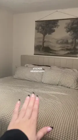 So much more aesthetic 🤎 #headboard #stickonheadboard #budgetfriendly #bed #tiktokshopfinds 