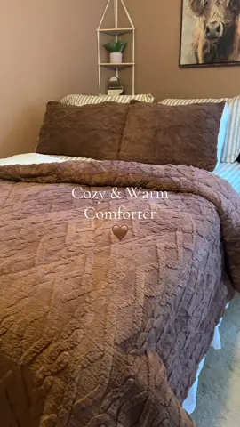 Get cozy with this warm comforter comes with matching pillow shams #comforter #comforterset #bedding #beddingsets #bedcover 