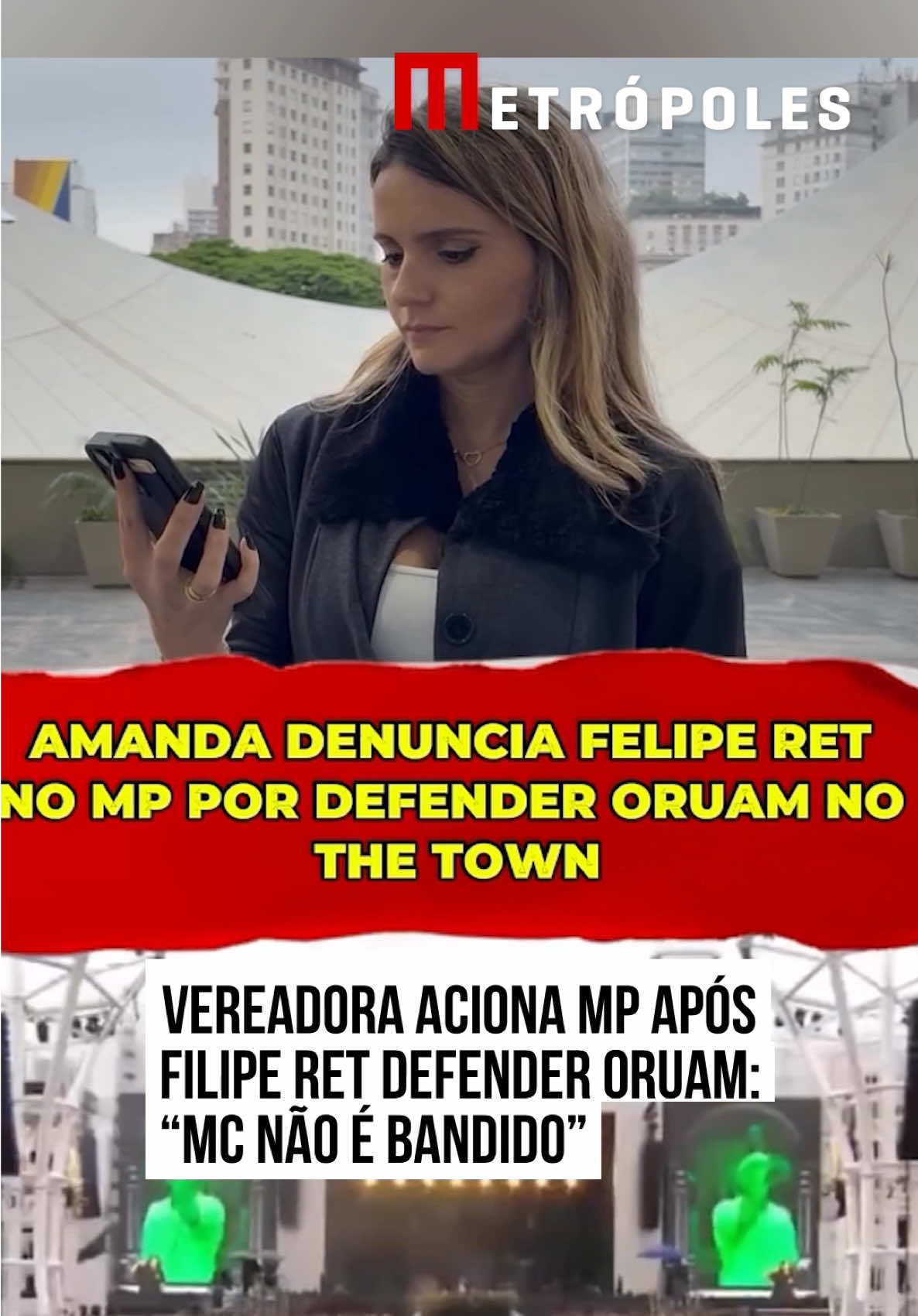 A vereadora de São Paulo Amanda Vettorazzo (União Brasil) anunciou nas #redessociais que acionou o Ministério Público contra o rapper #FilipeRet. O motivo foi a fala do artista durante a abertura de seu show no festival #TheTown, no Autódromo de Interlagos, em que declarou: “Liberdade ao Oruam, porra. MC não é bandido”. Para a parlamentar, o uso de um espaço público para defender o cantor carioca Oruam — preso na ala do Comando Vermelho — foi inaceitável. “É inadmissível ele usar um espaço público da cidade de São Paulo para pedir a liberdade de um bandido. Ele disse que MC não é bandido, mas o Oruam é, sim. Está preso hoje na ala do Comando Vermelho”, afirmou Amanda. No texto enviado à Câmara, Amanda argumenta que é preciso proteger crianças e adolescentes de conteúdos que façam apologia ao crime organizado ou às drogas em eventos financiados pelo poder público. Segundo a vereadora, esses conteúdos aceleram a chamada “adultização infantil”, ao expor menores a temas inadequados para sua idade e maturidade psicológica. A reportagem entrou em contato com o Ministério Público de São Paulo e com a parlamentar, mas até o momento não obteve resposta. #tiktoknotícias  🎥 Reprodução