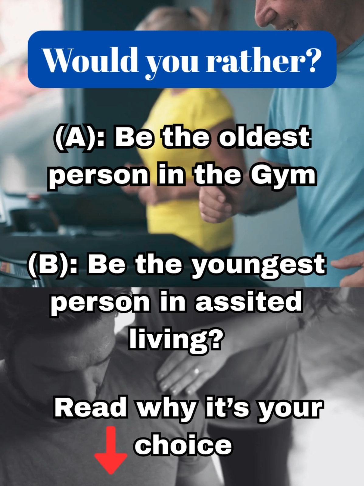 🤔⤵️You really think needing help standing up is normal aging? 📌No, for the majority of people it is muscle loss and here are 5 ways it takes your freedom:  1️⃣ Shorter Lifespan -  Studies show that people with higher muscle mass tend to live longer than those with low muscle mass, regardless of weight or BMI.  Low muscle mass  is linked to frailty, disability, slower recovery from sickness and increased mortality in older adults. 2️⃣ Gain Fat Quicker - Muscle mass has a higher basal metabolic rate (BMR), meaning it burns more calories even when resting, If you lose muscle, your daily calorie burn drops, meaning your regular diet can suddenly cause an increase in weight. 3️⃣ Everyday tasks become difficult - Things like running up the stairs, carrying groceries or just standing up from a chair suddenly become a challenge and this will only get worse as you get older without the proper training & lifestyle interventions (see the link in bio for our ebook on making a change today). 4️⃣ Linked to weaker bones - people who have low muscle mass often have weaker bones and are more likely to develop osteoporosis. Minor falls or slips can lead to life changing surgeries, which most don't fully recover from, as we discussed earlier low muscle mass = slower recovery.  5️⃣ Loss of independence -  Weak muscles limit how far and how comfortably you can walk, making you less likely to go out, travel, or engage in social activities,  This lack of mobility can create a cycle of staying home more, moving less, and losing even more muscle. 🚩This is why I pose the question in this reel, because it really is your choice, you can be oldest person taking care of their muscle or bone health in the gym or the youngest person needing help getting up from a chair. 📚See our ebook in the bio on a beginner guide to stopping muscle loss. #agingbackwards #musclehealth #fitover60 #healthylifestyle  #womenwholiftheavy 
