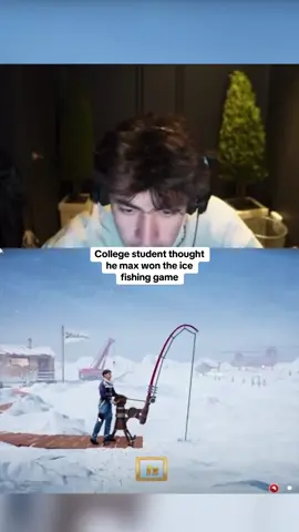 College student thought he max won the ice fishing game #kickstreaming 