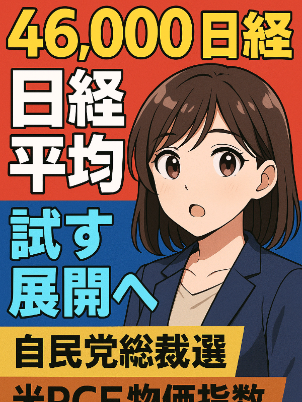 今週の東京株式市場は、ついに日経平均株価が4万6000円を試す展開へ。 米国の利下げ再開による株高の流れを引き継ぎ、半導体関連株を中心に上昇基調が続く見込みです。 注目イベントは22日の自民党総裁選告示。各候補者の財政政策が相場に直結する可能性があります。 さらに、米国では26日にPCE物価指数の発表が控えており、FRBの追加利下げペースを占う重要指標として注目が集まります。 金利動向や為替相場、原油・金相場の展開にも要警戒。 今週のマーケットは、政治・金融・商品市場が複雑に絡み合う局面となりそうです。 📌 本動画では、 ・日経平均の上値メド ・自民党総裁選と市場への影響 ・FRB利下げ再開と米経済指標 ・国内外金利・為替の行方 ・原油・金の展望 を解説します。 ぜひ最後までご覧ください！