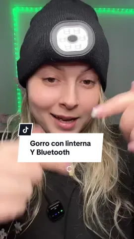 Gorro con linterna led y Bluetooth  #giftforhim 
