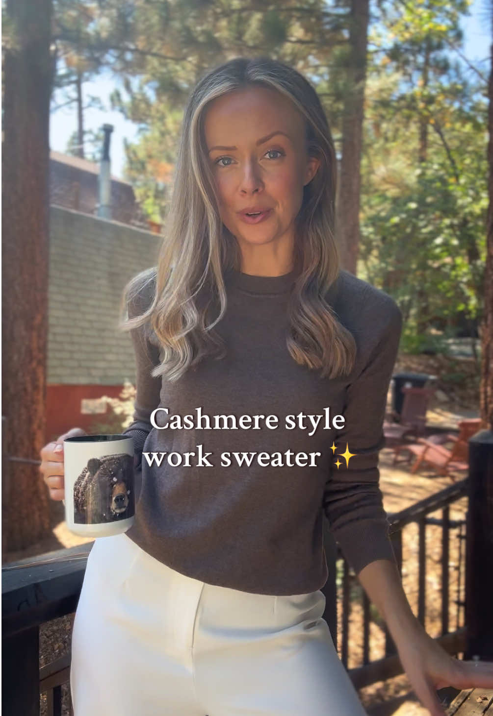 These wool blend sweaters are super affordable, but they feel just like cashmere! They’re so perfect to wear for work this fall 🍂🍁 #fallsweaters #workoutfit #corporatefashion #teacheroutfit #worktops 