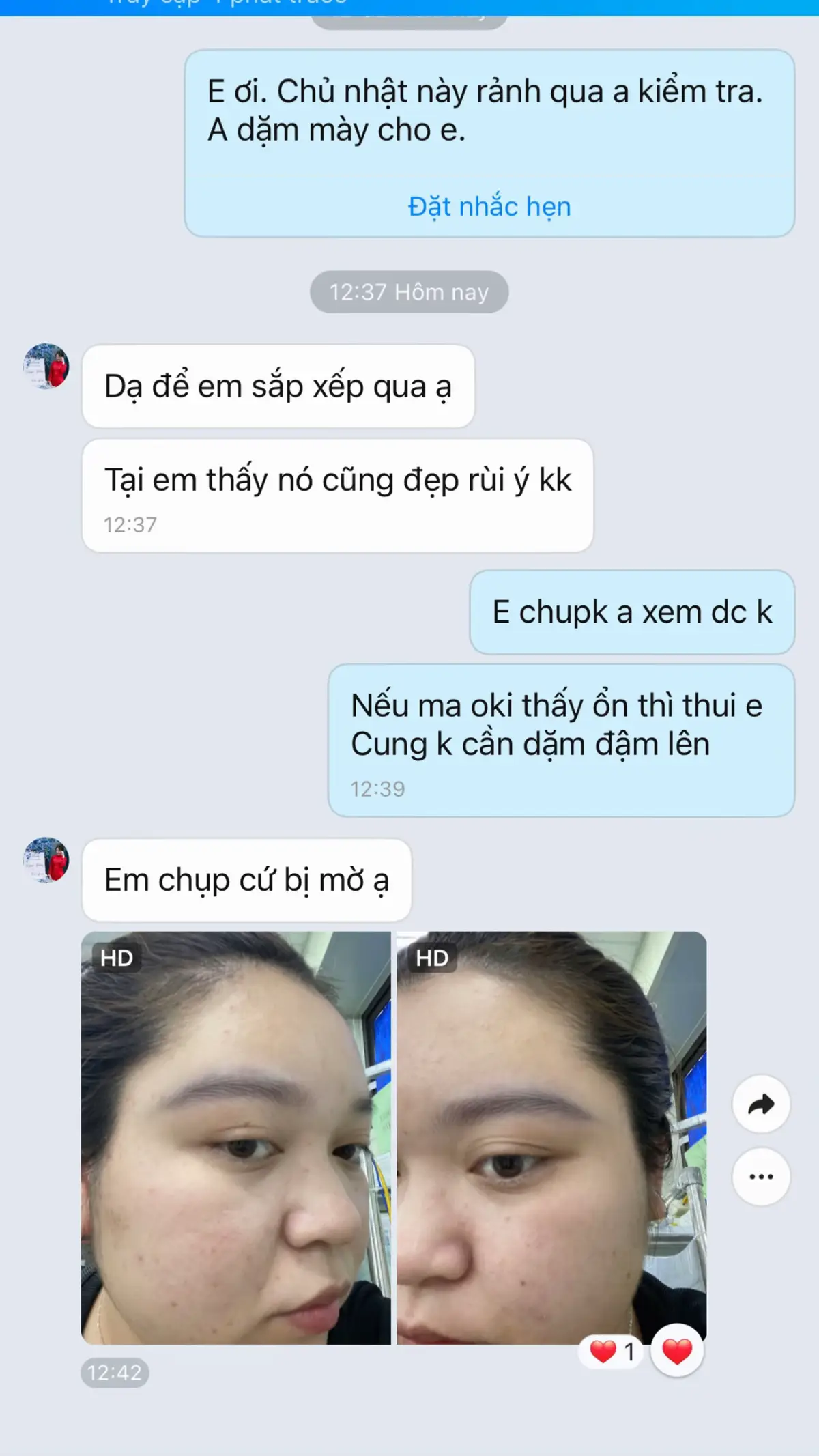Feedback khách hàng sau bong mày và môi