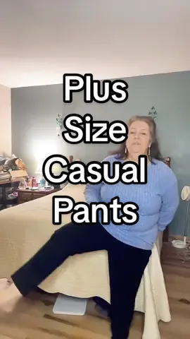 Plus size solid color casual pants eith drawstring #plusSize #CasualPants #plusSizeFashion #GiftsForHer #trousers 