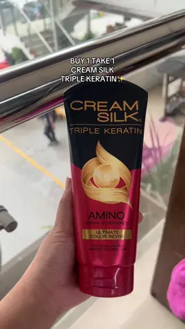✨ BUY 1 TAKE 1 ALERT! ✨ Get salon-beautiful hair at half the price with Cream Silk Triple Keratin Rescue! 💁‍♀️ Grab yours before it's gone!