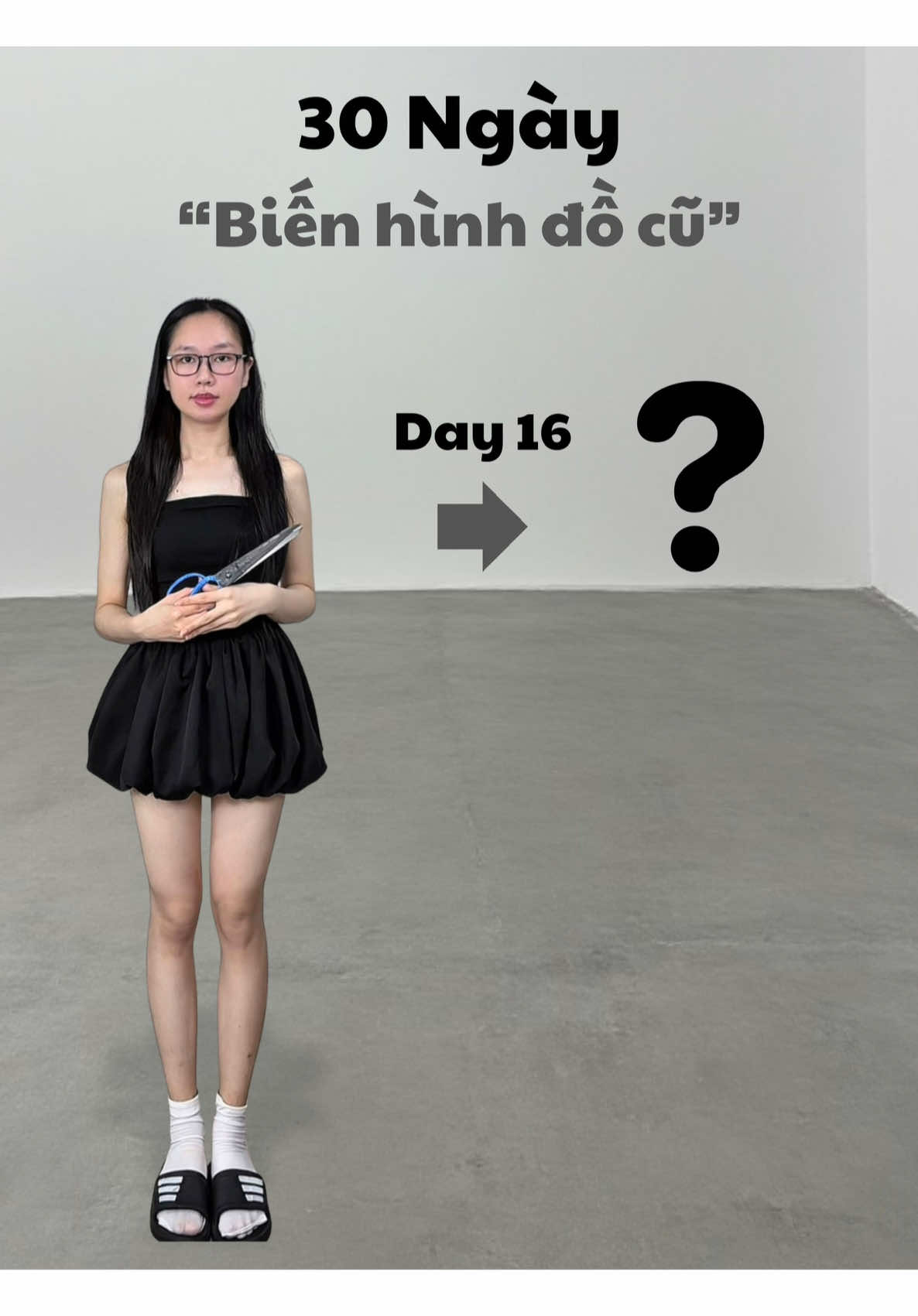 Series 30 ngày “biến hình đồ cũ” Ngày 16: Cắt chiếc đầm ko thương tiếc 👉🏻Follow để theo dõi ngày tiếp theo mình sửa món đồ gì nhé #slayhengheo #upcycling #myoutfit #outfitideas #phoidoxinh 