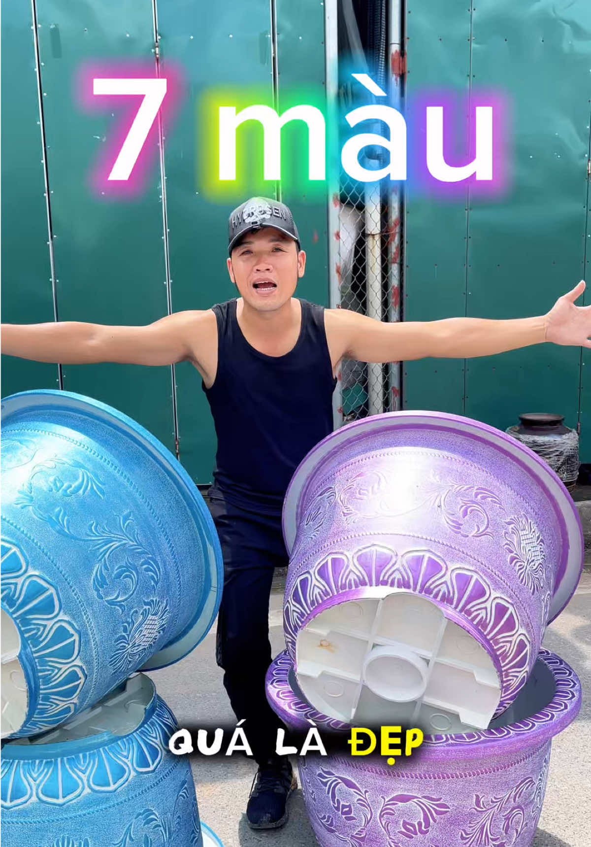 Chậu 70 sơn màu nhũ, chậu nuôi cá trồng cây to trang trí nhà cửa #chaugiadong #nhuaducminh #thegioichauhoa #chaunuoica #chauto #chaucay #dungculamvuon 