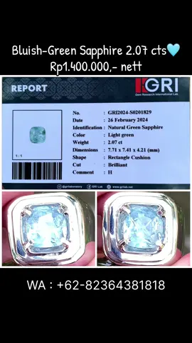 Natural Bluish-Green Sapphire 2.07 cts🩵 #blue #sapphire #jewelry #fyp #sell 