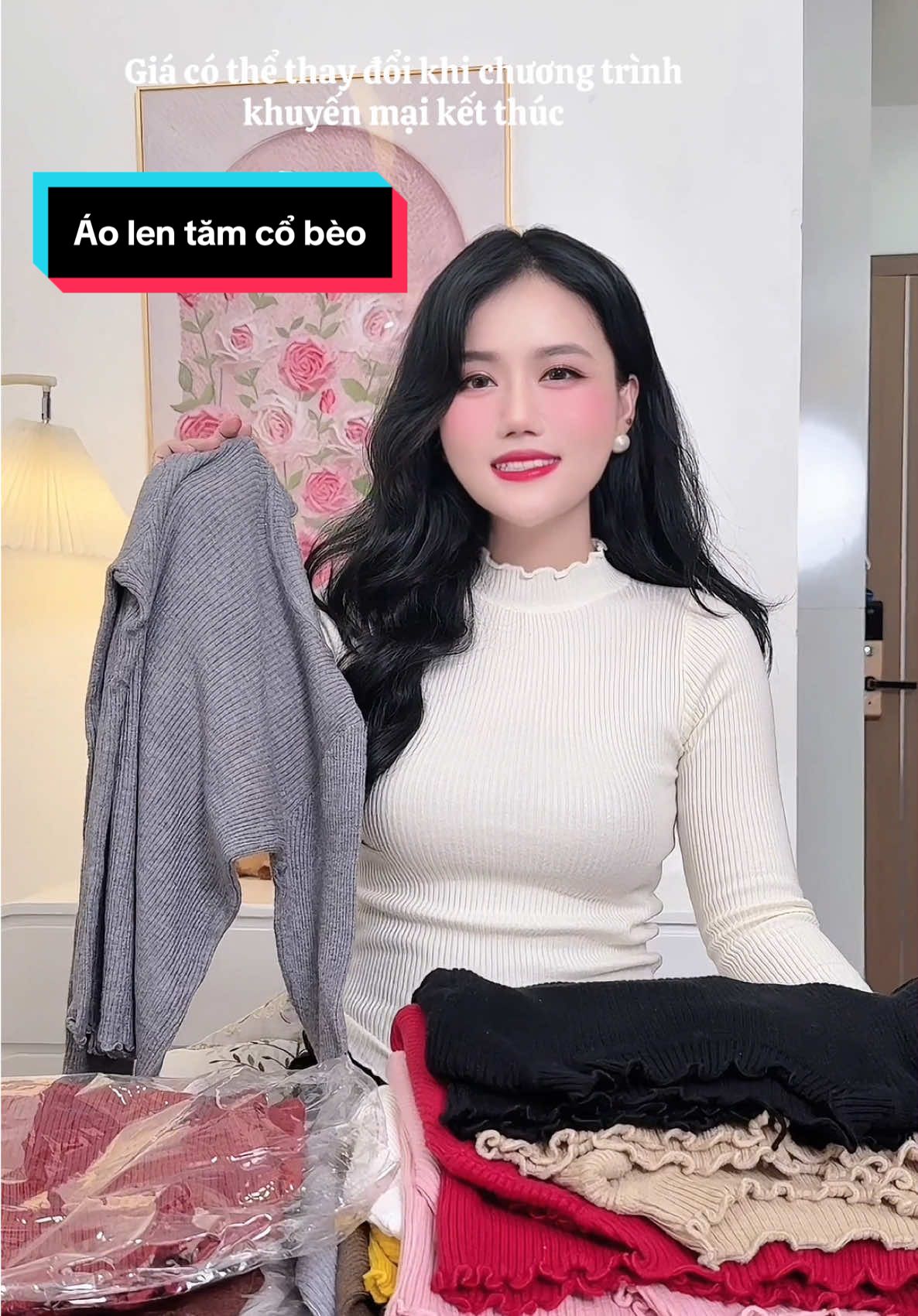 Áo len tăm cổ bèo #aothun #aothoitrang #aothunnu #aocobeo #aoxinh 