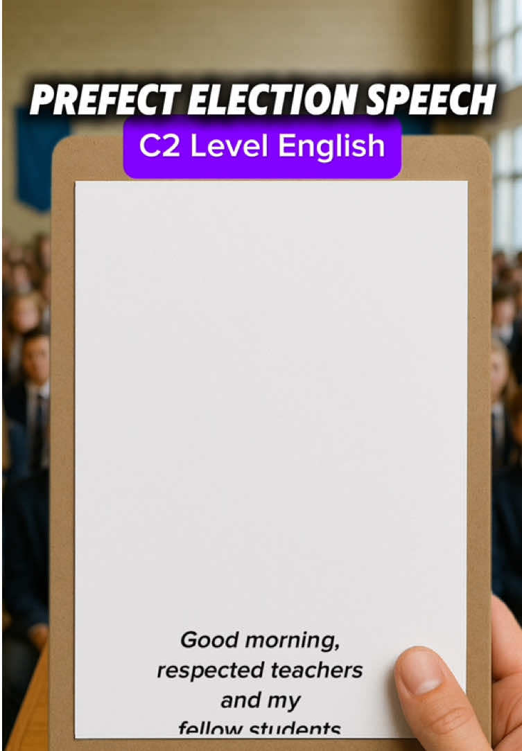 English Practice As prefect election speech C2 level English #learnenglish #teleprompter #english #reading #improveyourenglish #practiceenglish #readingchallenge #motivation #ebook#readingenglish #improveyourenglish  #writingenglish #englishlesson #reading #uktiktok #unitedkingdom #england 
