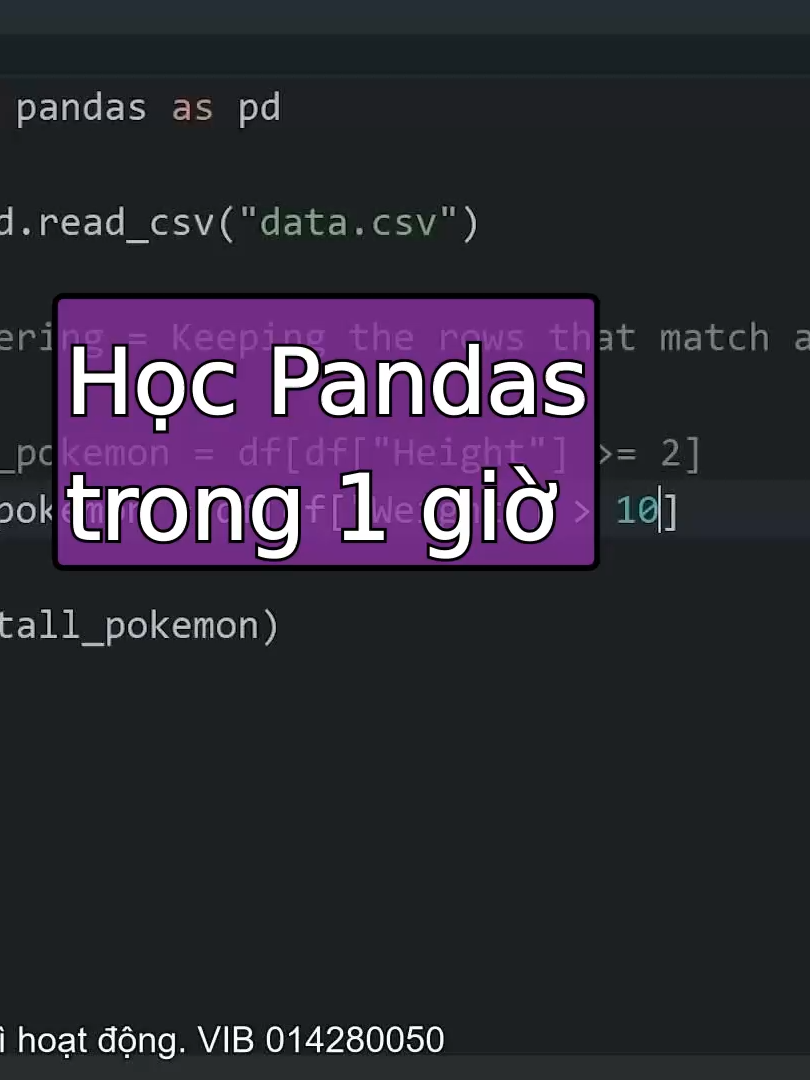 [Cấp tốc] Học Pandas trong 1 giờ.  #course #LearnOnTikTok #softwareengineer #python #python1hour #pandas1hour #chapwave