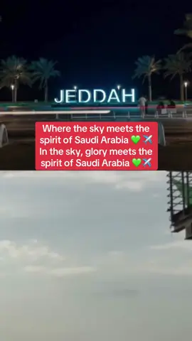 Where the sky meets the spirit of Saudi Arabia 💚 ✈️ In the sky, glory meets the spirit of Saudi Arabia 💚✈️ #اليوم_الوطني #اليوم_الوطني95 #فوق_السماء_فخر #KSA95 #saudinationalday95  