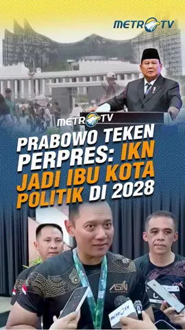 Menteri Koordinator Bidang Infrastruktur dan Pembangunan Kewilayahan, Agus Harimurti Yudhoyono, menegaskan akan melanjutkan pembangunan Ibu Kota Nusantara (IKN) sebagai ibu kota politik. Pernyataan ini disampaikan Agus Harimurti setelah sebelumnya Presiden Prabowo menandatangani Peraturan Presiden (Perpres) Nomor 79 Tahun 2025. #MetroTV #tiktokberita #tiktokmetrotv #beritaviral #metrotvnews #viral #fyp #beritatiktok #AHY #agusharimurtiyudhoyono #infrastruktur #ikn #ibukotanusantara #politik #perpres