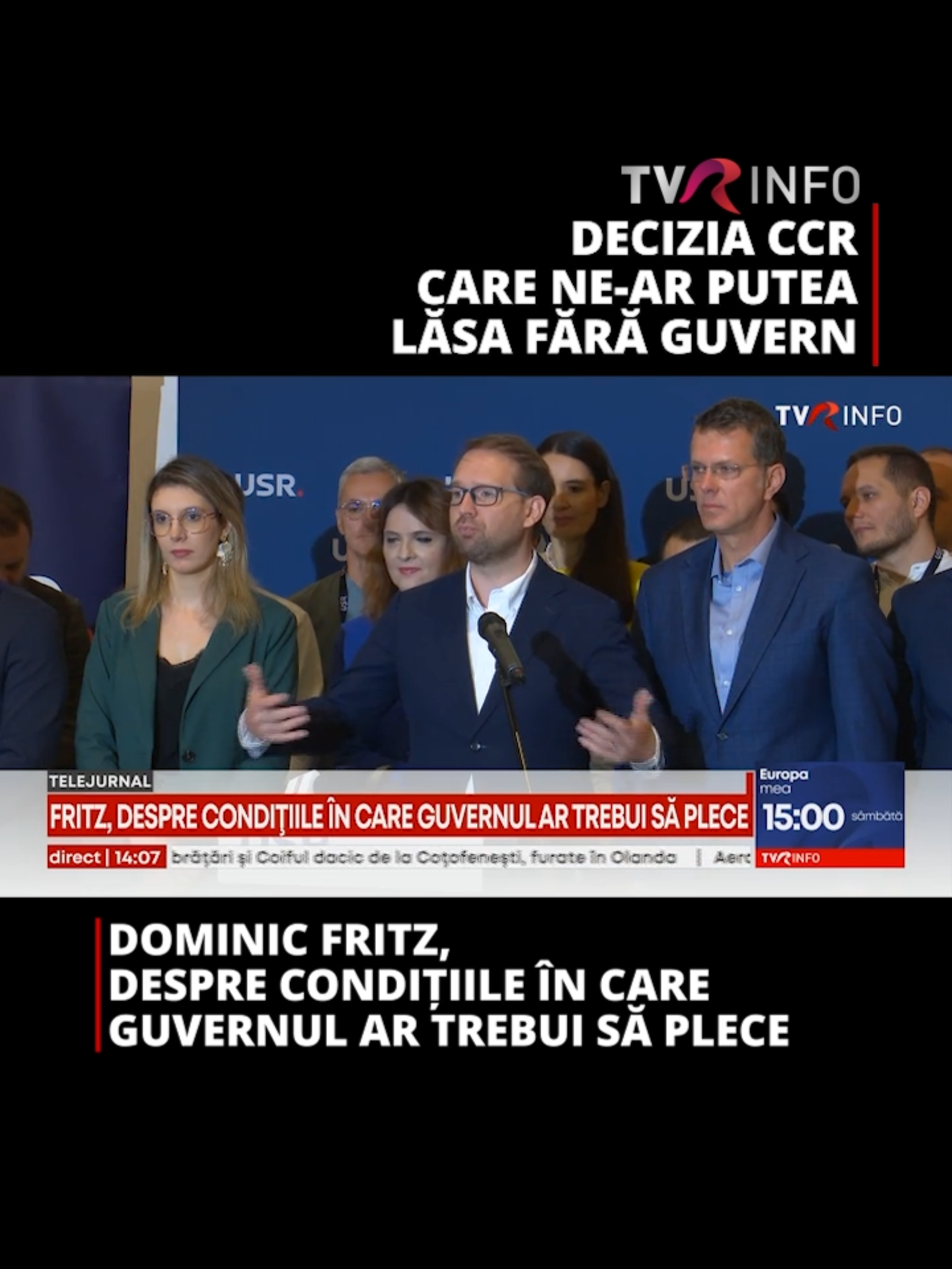Guvernul ar trebui să plece în cazul în care legea privind pensiile magistraţilor este declarată neconstituţională, lasă de înţeles preşedintele USR. „Este foarte greu de continuat dacă există o îndoială despre baza constituţională pe care acest Guvern ia decizii”, sustine Dominic Fritz #news #tvrinfo #fyp #viralromania #foryoupage❤️❤️ #Romania #politica #USR #CCR #DominicFritz #guvernulromaniei #magistrati #constitutie