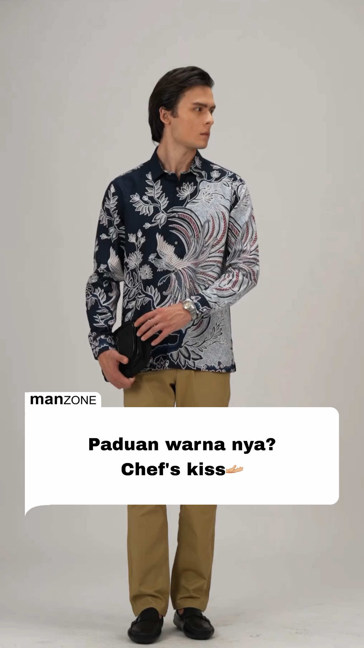 Paduan warna chef's kiss cocok banget untuk kalian 😍 #manzone #batikindonesia #batikmodern #batikpria #batikpremium 