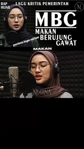 MBG makan berujung gawat, noirna rap hijab#tiktok#fypviralシ #lagumelou #lewatberanda 