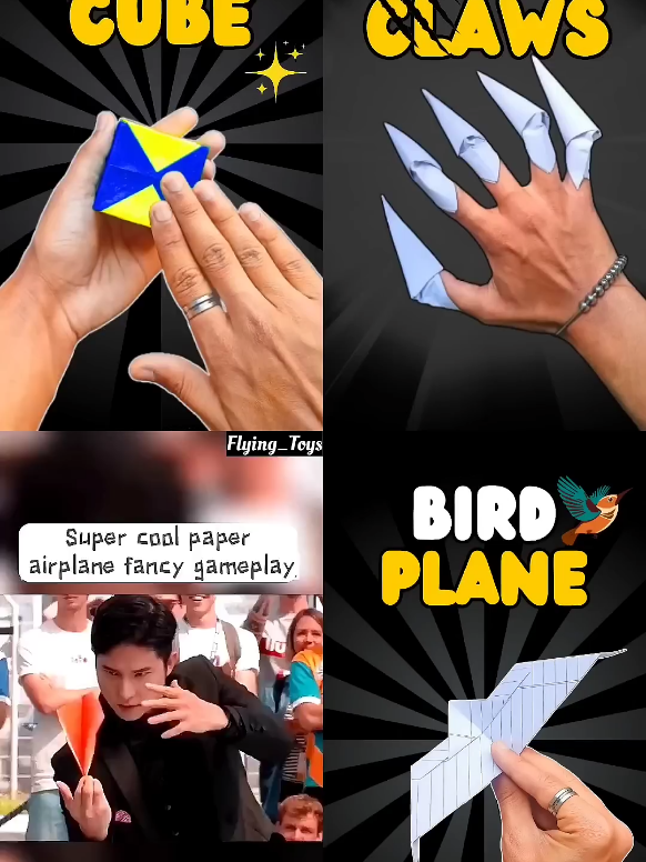 Magic Cube , Wolf Claws , Fancy Plane , Bird plane Tutorial ✂️ #experimnent #DIY #craft #papercraft