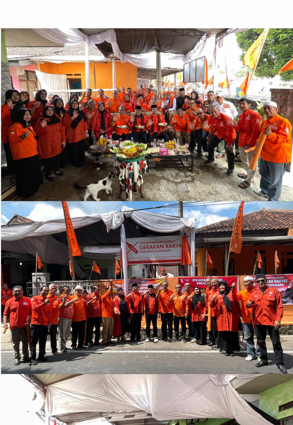 DPP Gerakan Rakyat meresmikan Kantor DPD Gerakan Rakyat Kabupaten Kuningan Jawa Barat. Kuningan – Minggu (21/9), Dewan Pimpinan Pusat (DPP) Gerakan Rakyat menghadiri dan meresmikan Kantor DPD Gerakan Rakyat Kabupaten Kuningan. Hadir Ketua Umum @sahrin hamid ua Umum Bidang Humas Media Digital @Tri Bagus Subekti , Wakil Sekretaris Jenderal Robby, serta Ketua DPW Jawa Barat, Kang Deden Rukman Rumaji. Dalam kesempatan ini, Ketua Umum menyampaikan pandangan terkait situasi nasional sekaligus mempertegas Triologi Gerakan Rakyat: 1. Kersa, Karsa, Kesatria – Kersa (niat/tekad), Karsa (gerakan yang lahir dari niat), dan Kesatria (memimpin dan melindungi). Pembangunan kantor DPD Kuningan ini menjadi simbol nyata dari hadirnya kersa dan karsa. 2. Musyawarah Mufakat – keputusan diambil melalui dialog dan kesepahaman, bukan voting. Prinsip ini menjadi dasar dalam setiap proses pengambilan keputusan. Termasuk pemilihan ketua. 3. Gotong Royong – mengerjakan sesuatu secara bersama-sama, saling menopang dan saling menguatkan. Inilah semangat yang menjaga Gerakan Rakyat tetap solid dan terus tumbuh. Ketua Umum juga menegaskan kembali pentingnya Pancakarya sebagai arah perjuangan dan ukuran nyata keberhasilan Gerakan Rakyat untuk menjadi alat perjuangan yang kuat, kokoh, dan relevan dengan kebutuhan rakyat. HURA! Hanya untuk Rakyat 🔥 #GerakanRakyat #SahrinHamid #DPDKuningan #dpwjawabarat 