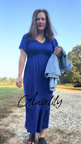 A beautiful dress by @AUSELILY.  The material is so good! Church dress.  #auselily #dress #auselilydress #dress #tiktokdress 