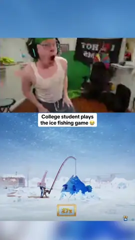 College student plays the ice fishing game 😭 #kickstreaming